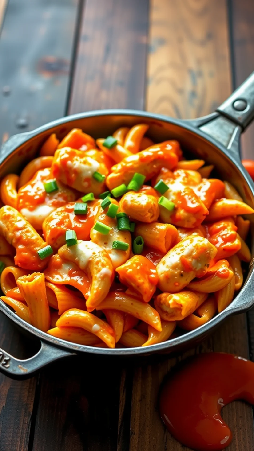 Spicy Buffalo Chicken Pasta Skillet