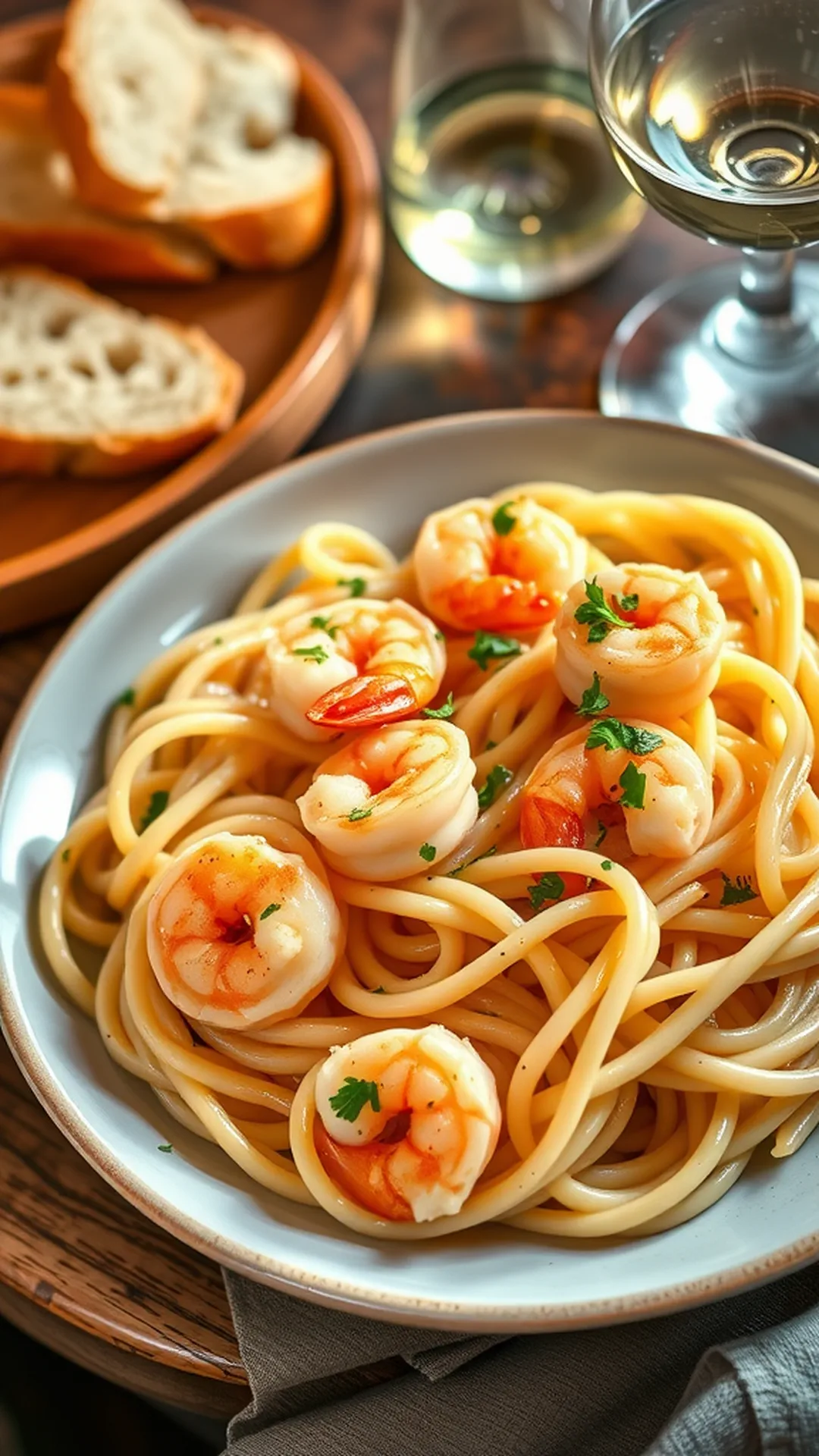 Creamy Garlic Butter Shrimp Pasta