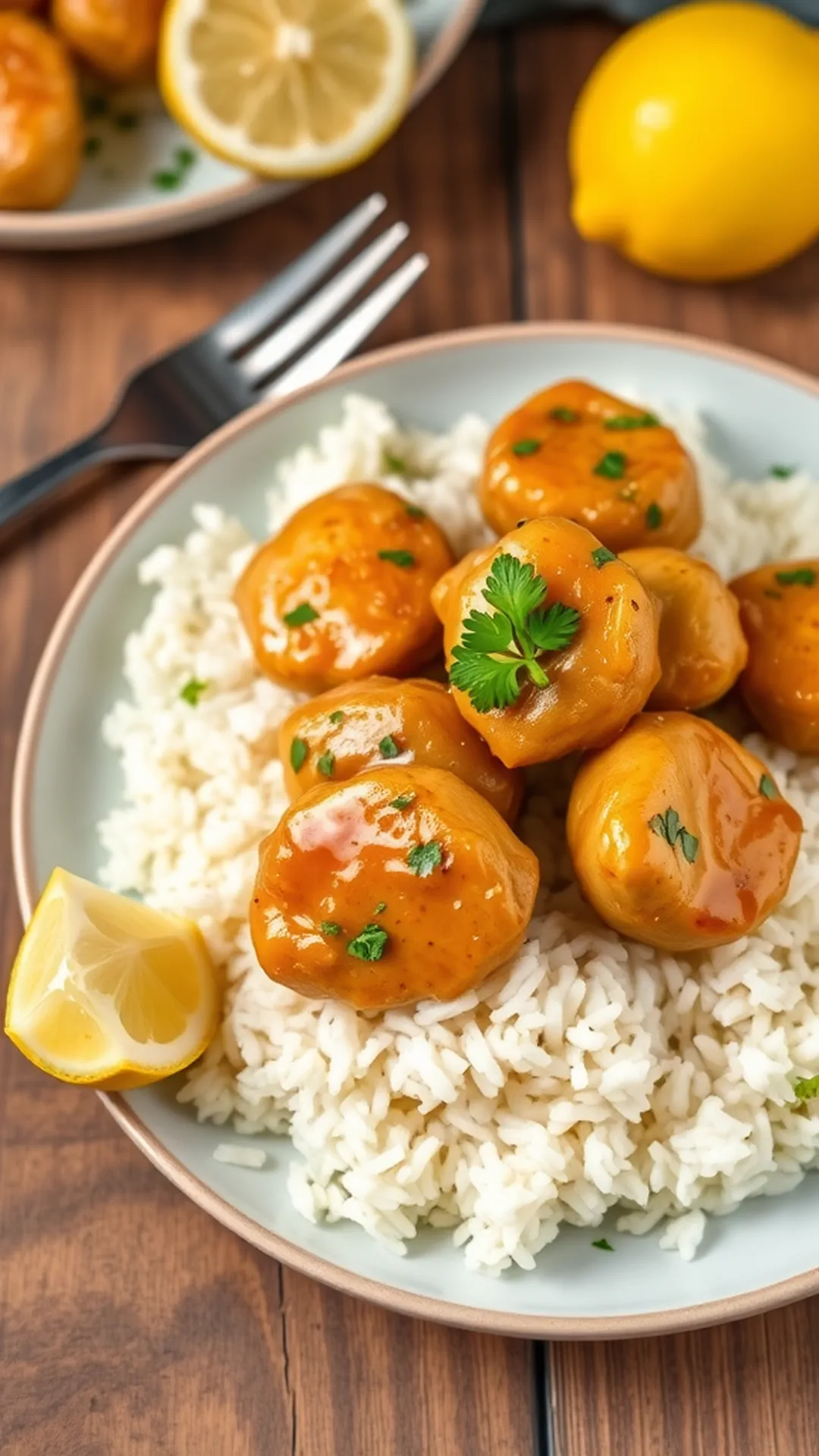 Savory Garlic Butter Chicken Bites with Rice