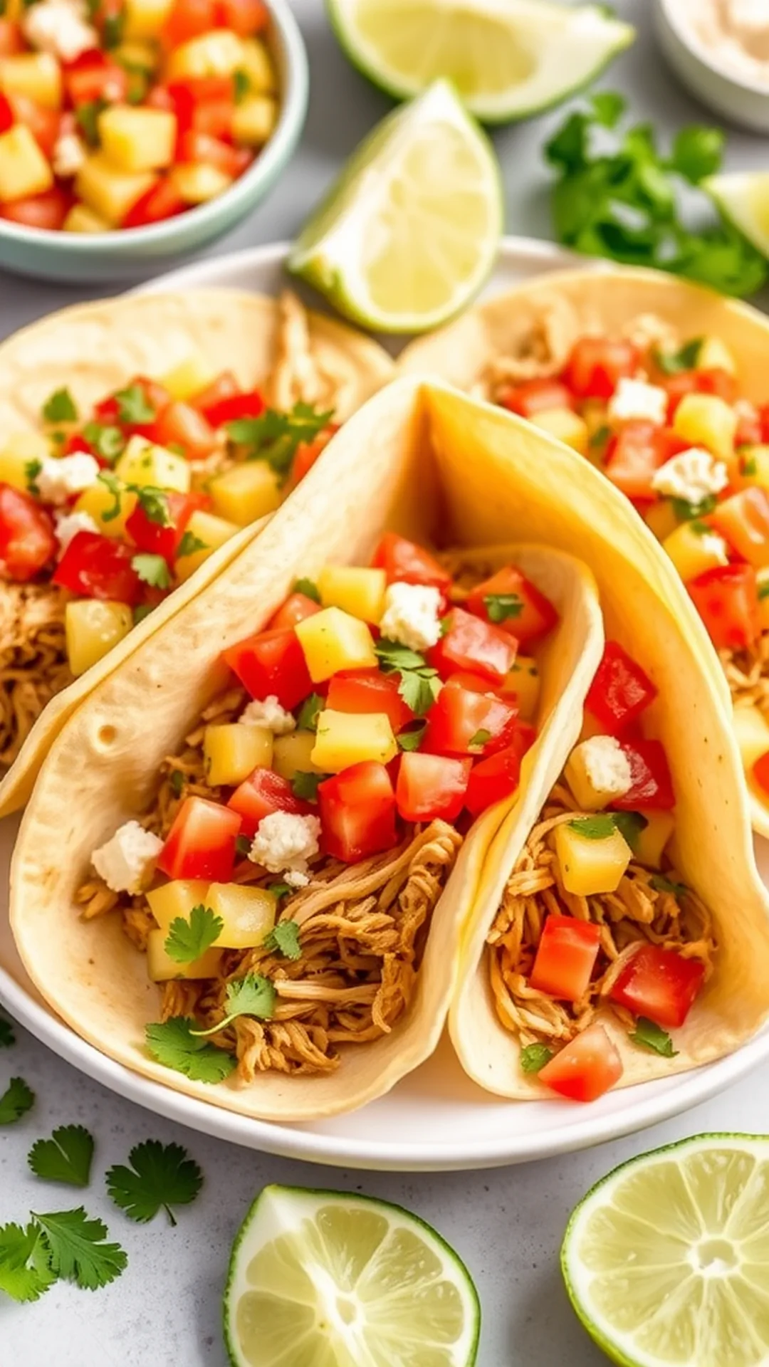 Slow Cooker Chicken Tacos with Pineapple Salsa