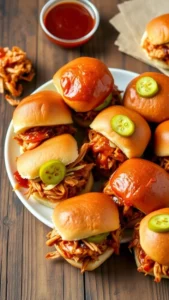 The Best Pulled BBQ Chicken Sliders