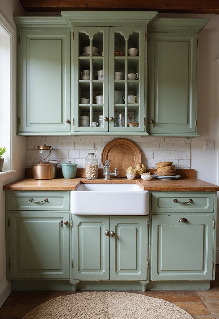 20 Inspiring Designs Featuring Sage Green Kitchen Cabinets (Prepare to Be Inspired!) - 8. Rustic Elegance with Sage Green