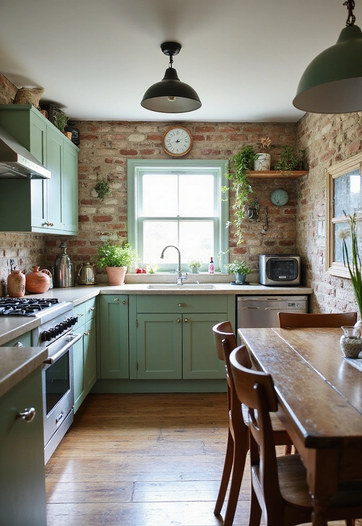 20 Inspiring Designs Featuring Sage Green Kitchen Cabinets (Prepare to Be Inspired!) - 5. Eclectic Style with Sage Green