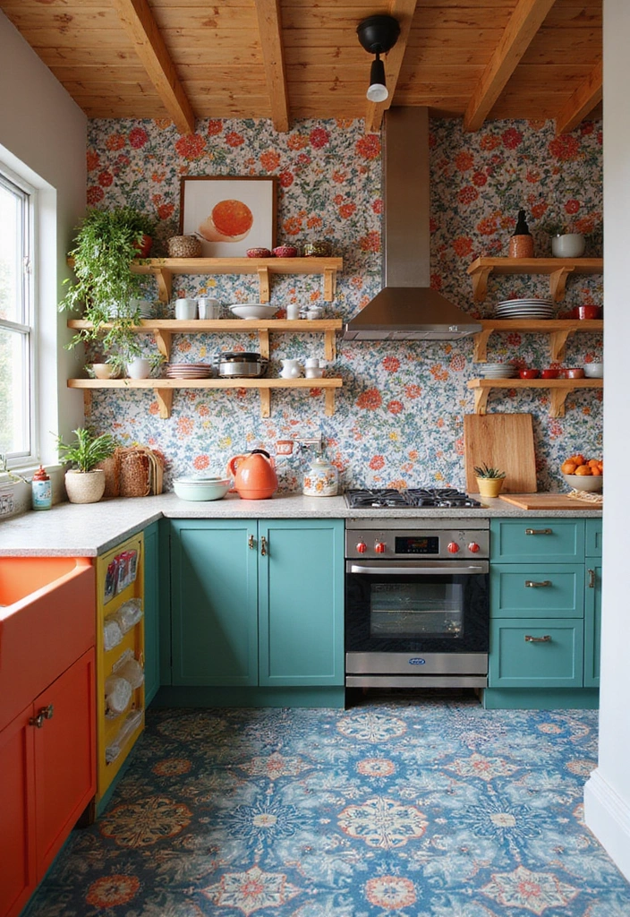 The Ultimate Guide to 2025 Unfitted Kitchen Trends: Timeless Styles - 10. Bold Patterns