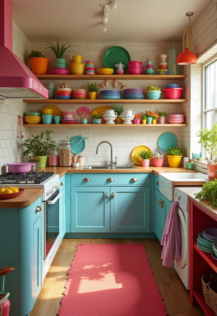 The Ultimate Guide to 2025 Unfitted Kitchen Trends: Timeless Styles - 14. Colorful Accents