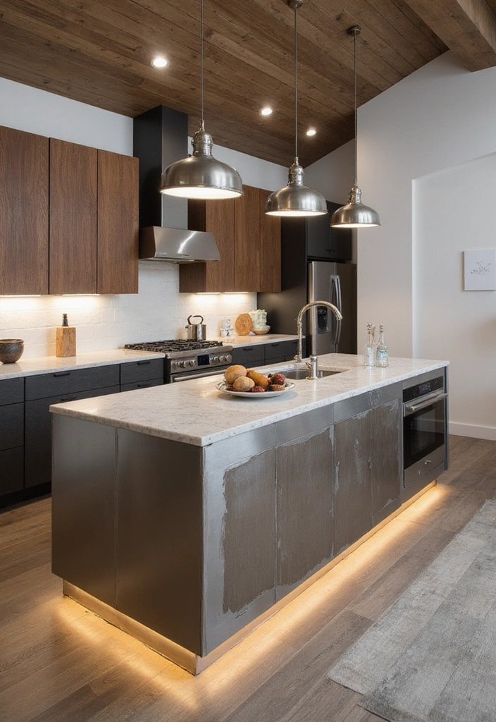 20 Stunning Modern Kitchen Islands That Prove Function Can Be Beautiful! - 5. The Sleek Metallic Accents