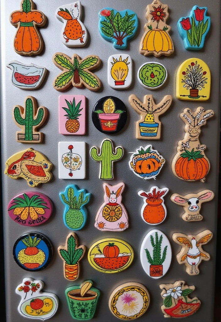 20 Unique Mexican Kitchen Decor Ideas That Will Make You Feel Like You're in Tulum! - 14. Colorful Fridge Magnets