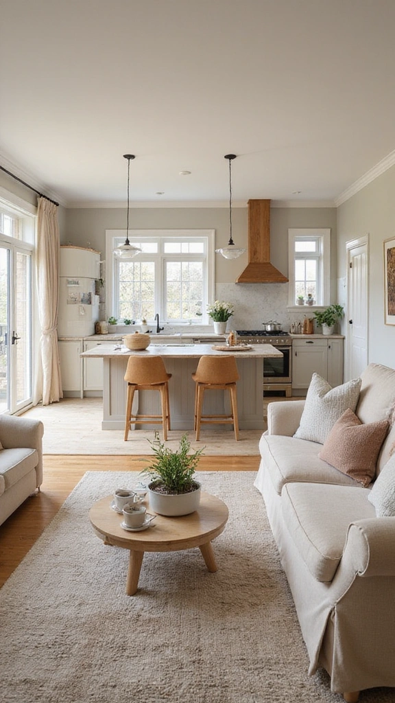20 Modern Kitchen Ideas in Neutral Colors That Feel Effortlessly Elegant! - 17. Embracing Open Concept Designs