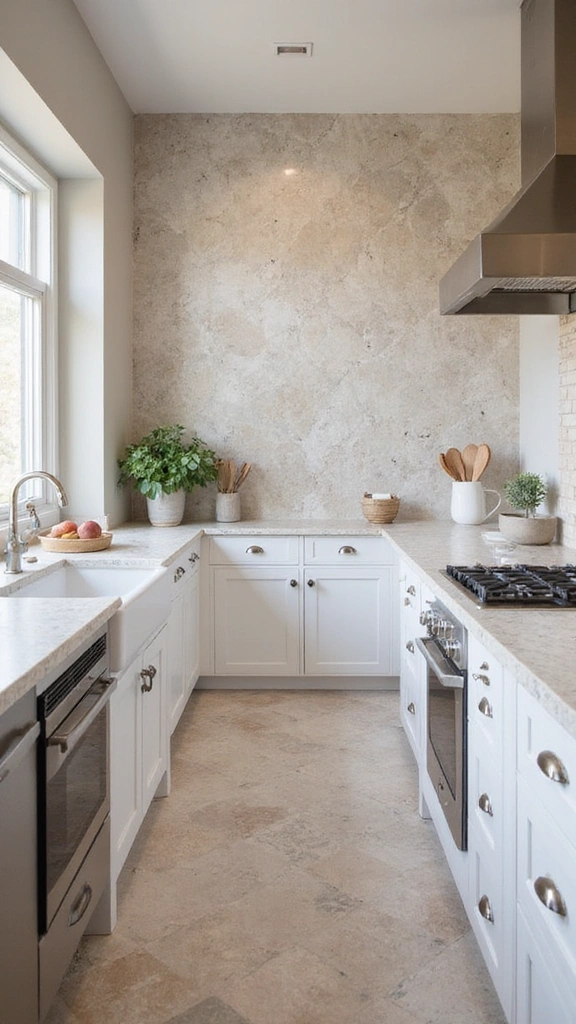 15 Elegant Neutral Kitchen Backsplashes That'll Make You Rethink Your Design! - 13. Beautiful Quartzite