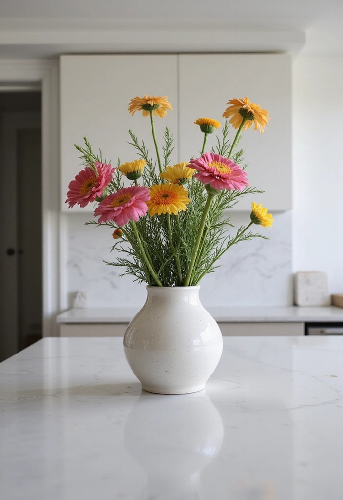 29 Trendy Kitchen Counter Styling Ideas You Can Steal Right Now! - 4. Minimalist Vibe with a Single Statement Piece