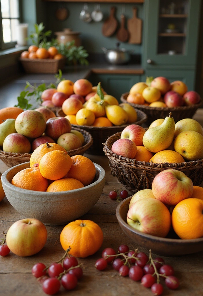 25 Stunning Fall Kitchen Decor Ideas That Will Make You Fall in Love with Autumn! - 6. Seasonal Fruit Displays