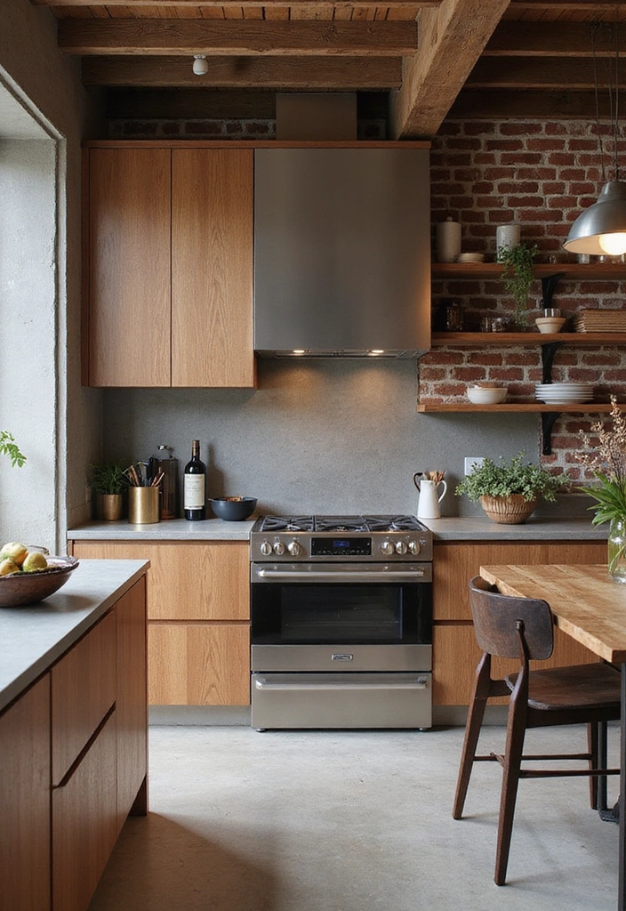 20 Sleek Kitchens with Built-In Appliances That Blend Beautifully - 13. Industrial Chic