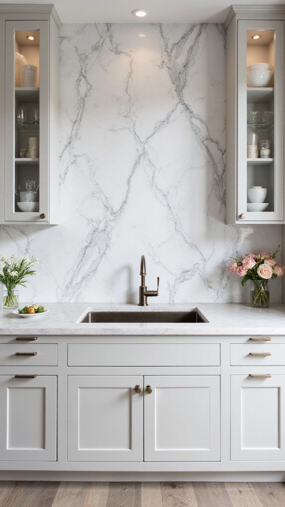 15 Elegant Neutral Kitchen Backsplashes That'll Make You Rethink Your Design! - 3. Elegant Marble Slabs