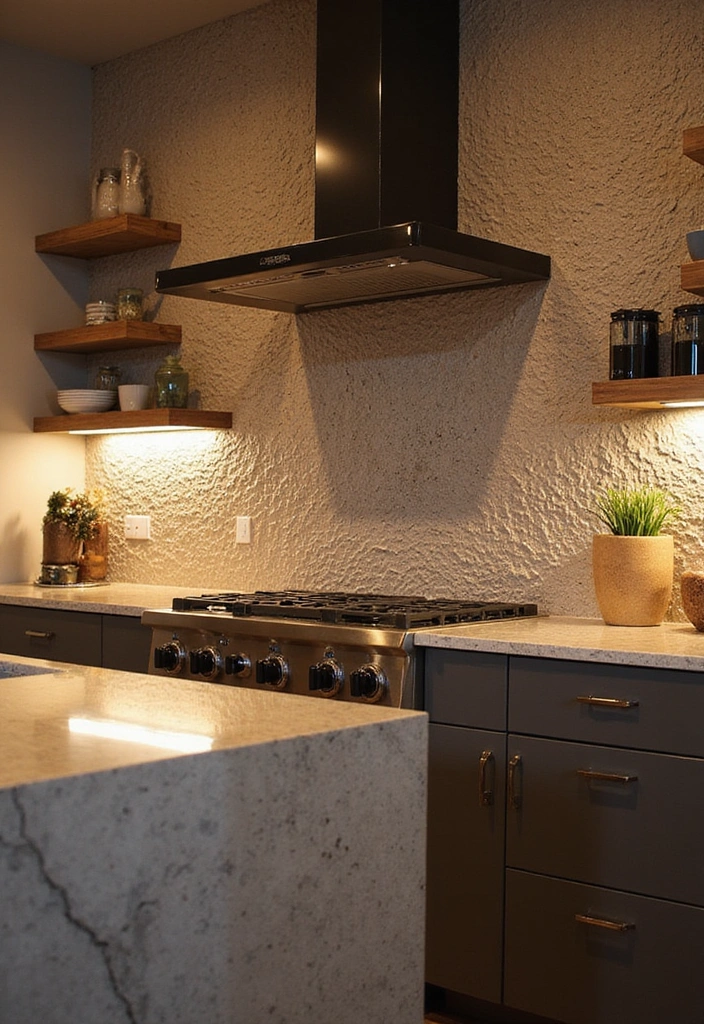 20 Eye-Catching Modern Kitchen Backsplashes to Inspire Your Remodel - 14. Textured Surfaces