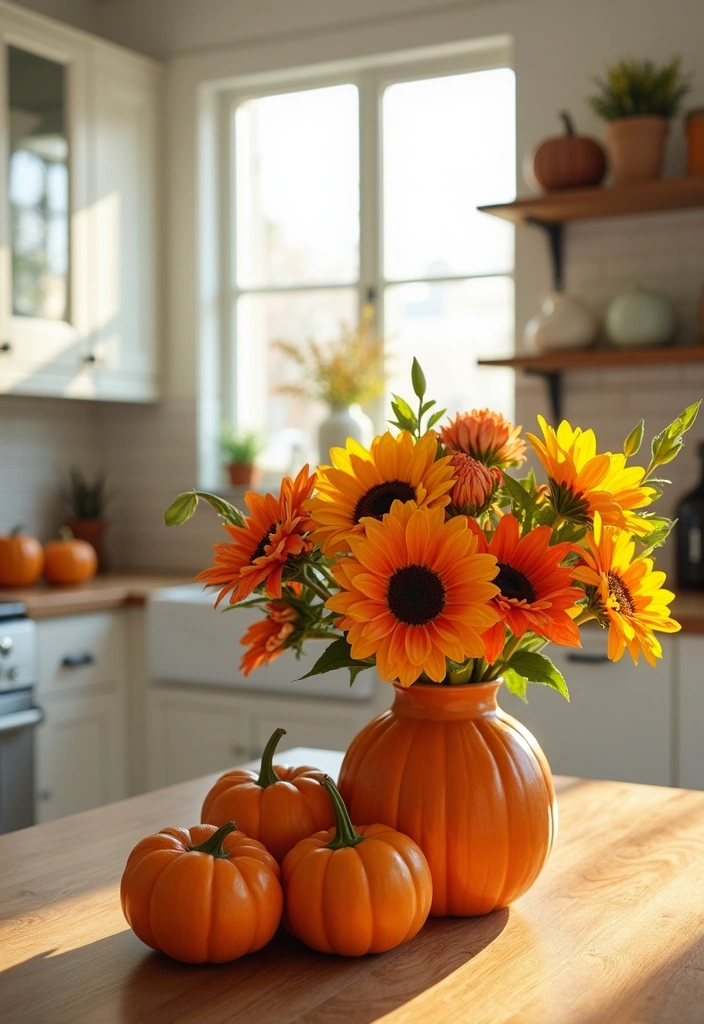 20 Family-Friendly Halloween Kitchen Decor Ideas for a Spooktacular Celebration! - 6. Autumn Floral Arrangements