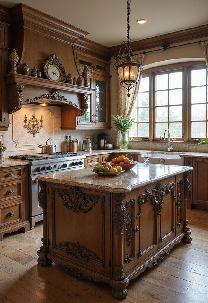 20 Antique Kitchen Islands That Will Make You Fall in Love with Vintage Decor! - 2. Elegant Victorian Charm