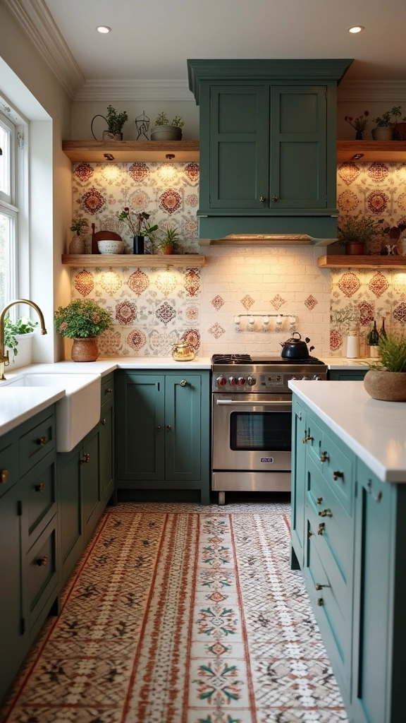 20 Modern Kitchen Tile Flooring Ideas That'll Make a Statement! - 12. Vintage Inspired Tiles