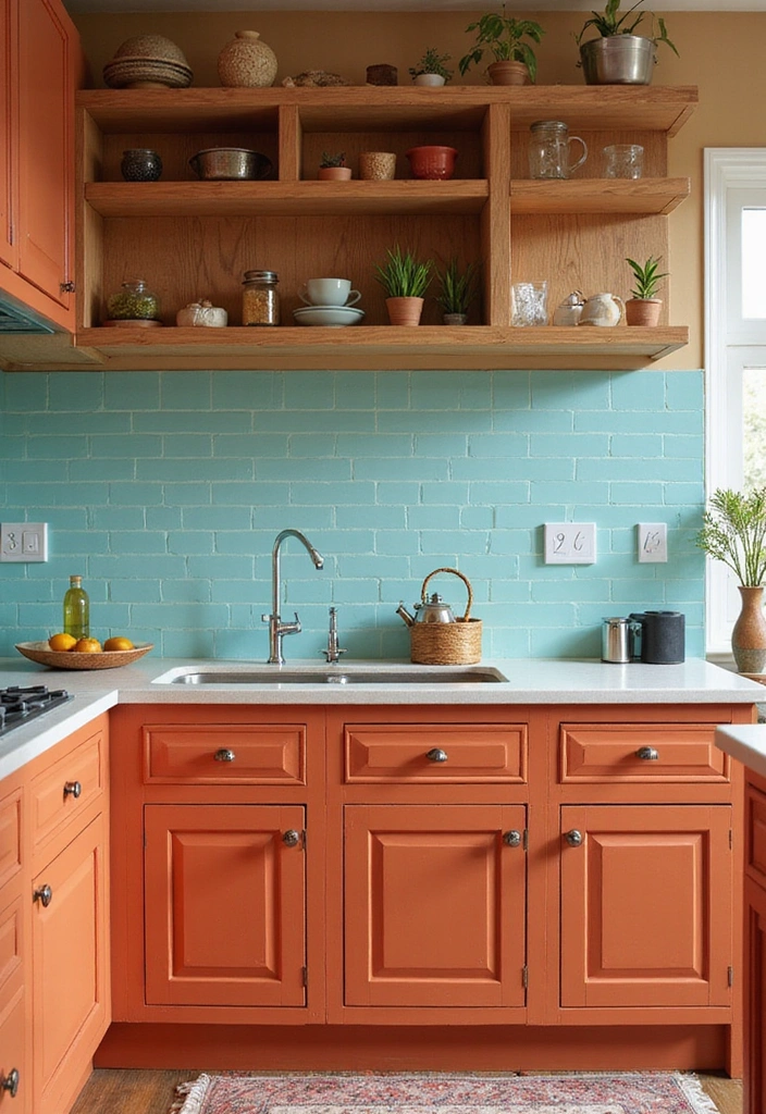 20 Unique Mexican Kitchen Decor Ideas That Will Make You Feel Like You're in Tulum! - 6. Brightly Painted Cabinets