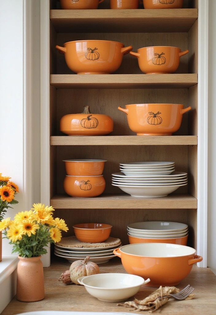 20 Family-Friendly Halloween Kitchen Decor Ideas for a Spooktacular Celebration! - 14. Pumpkin-Themed Cookware