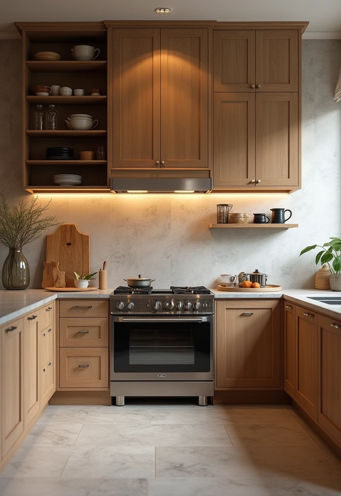20 Sleek Kitchens with Built-In Appliances That Blend Beautifully - 3. Natural Materials for a Warm Touch