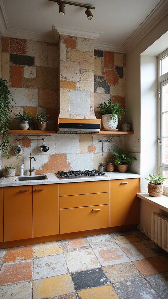 20 Modern Kitchen Tile Flooring Ideas That'll Make a Statement! - 7. Mixed Materials
