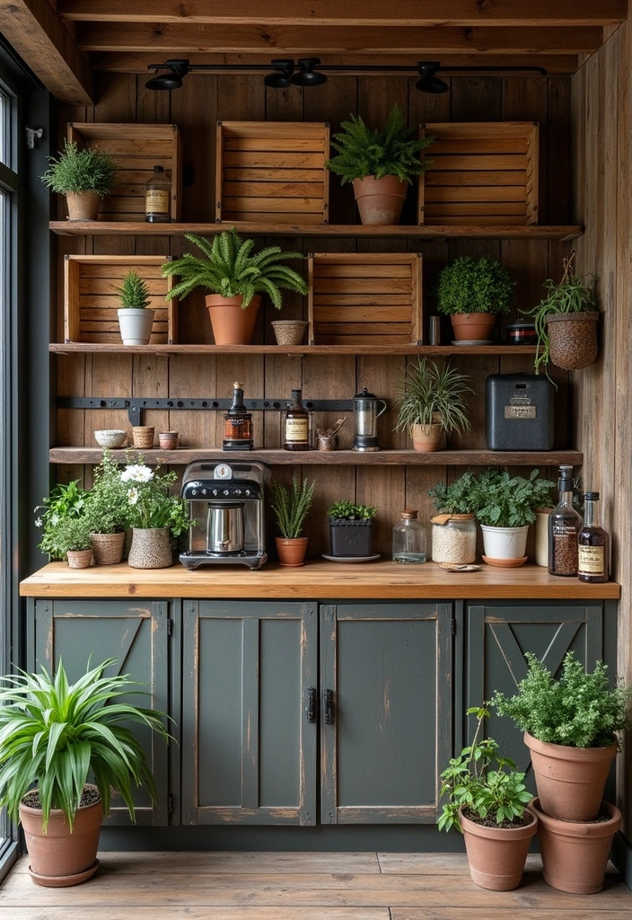 20 Apothecary Aesthetic Kitchen Ideas That'll Transform Your Cooking Space! - 18. Old Wooden Crates