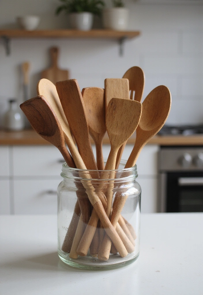 20 Unique Mexican Kitchen Decor Ideas That Will Make You Feel Like You're in Tulum! - 11. Handcrafted Wooden Utensils