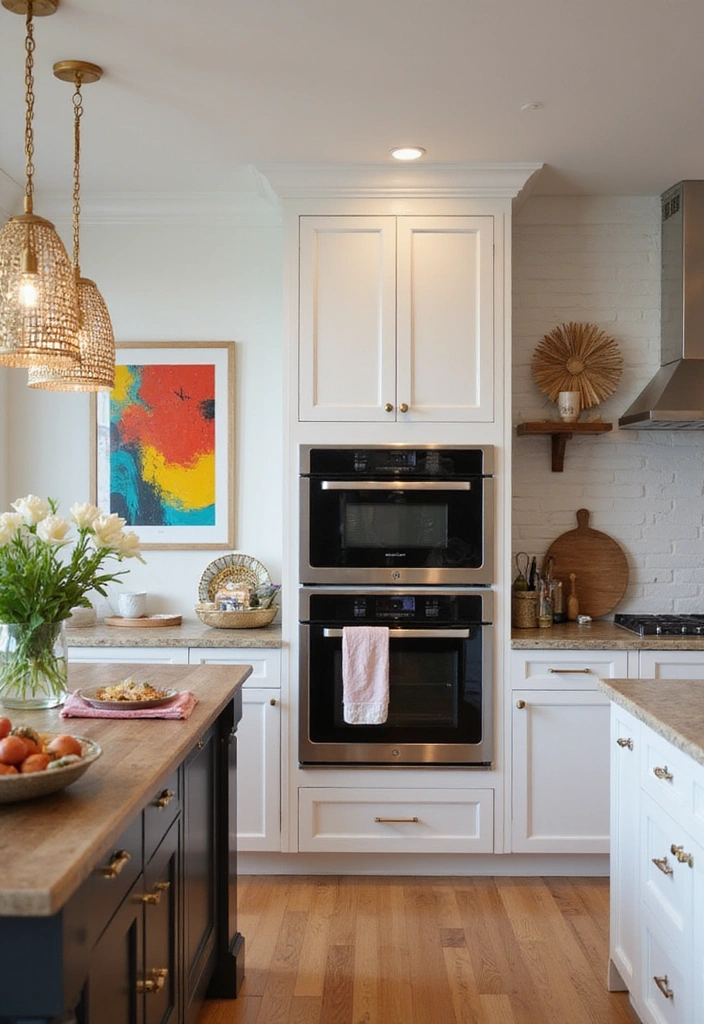 20 Sleek Kitchens with Built-In Appliances That Blend Beautifully - 10. Artistic Touches