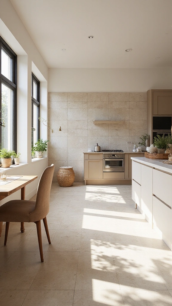 20 Modern Kitchen Tile Flooring Ideas That'll Make a Statement! - 17. Neutral Tones