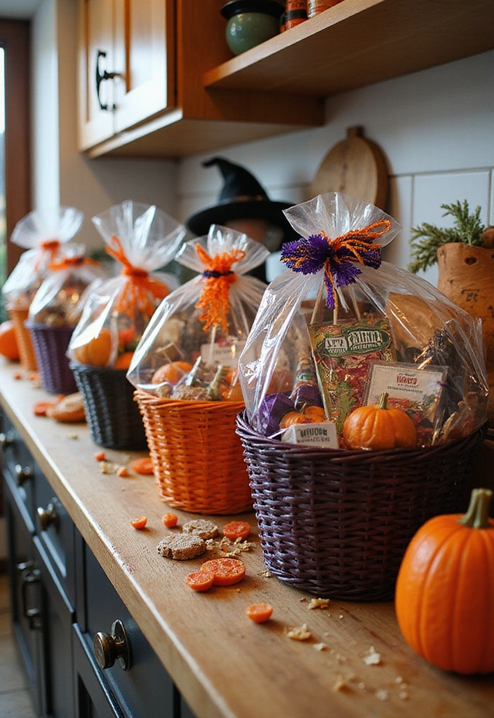 20 Family-Friendly Halloween Kitchen Decor Ideas for a Spooktacular Celebration! - 19. DIY Halloween Gift Baskets