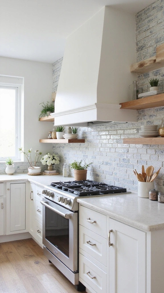 25 Stylish White Kitchen Backsplash Ideas That Will Upgrade Your Space Instantly! - 16. White Porcelain Subway Tiles with Decorative Accents