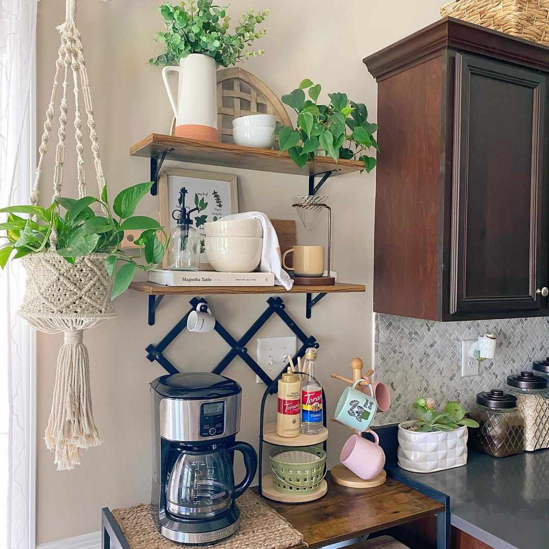 22 Coffee Bar Ideas for Your Kitchen Counter That'll Make Every Sip Feel Special! - Compact Coffee Bar for Small Spaces