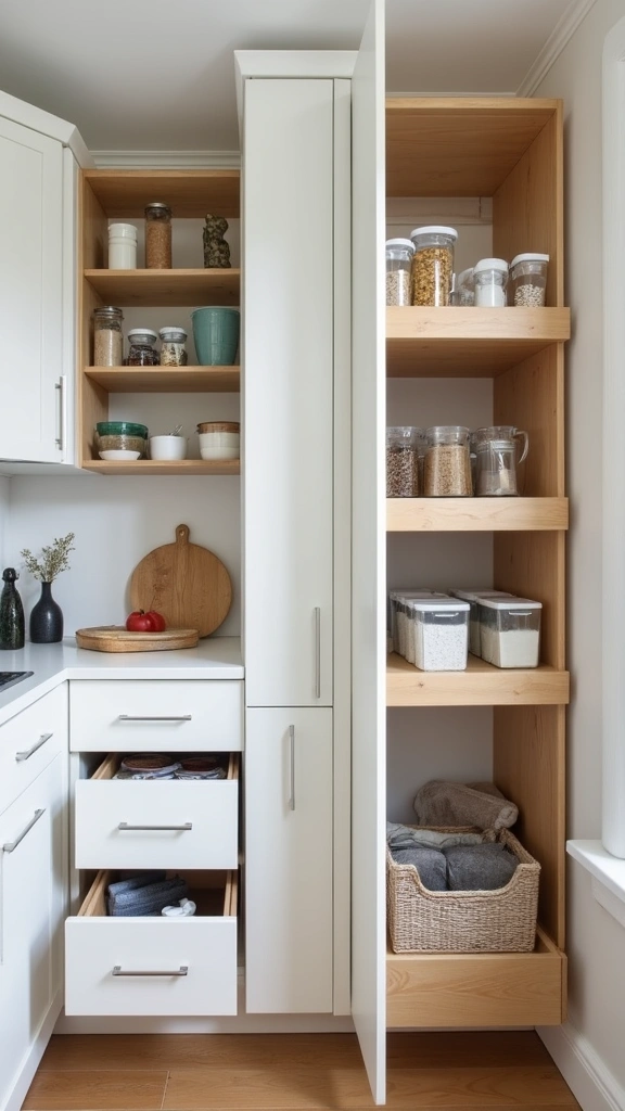 20 Beautiful Modern Minimalist Kitchen Ideas for a Clutter-Free Look - 8. Smart Storage Solutions