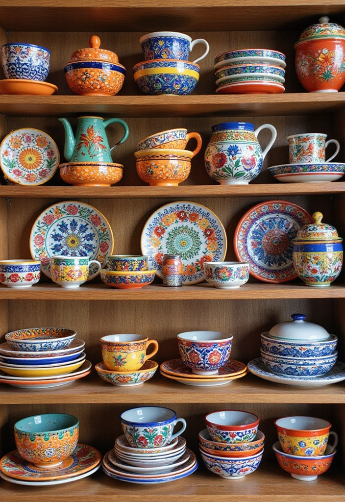 20 Unique Mexican Kitchen Decor Ideas That Will Make You Feel Like You're in Tulum! - 10. Colorful Tableware Collection