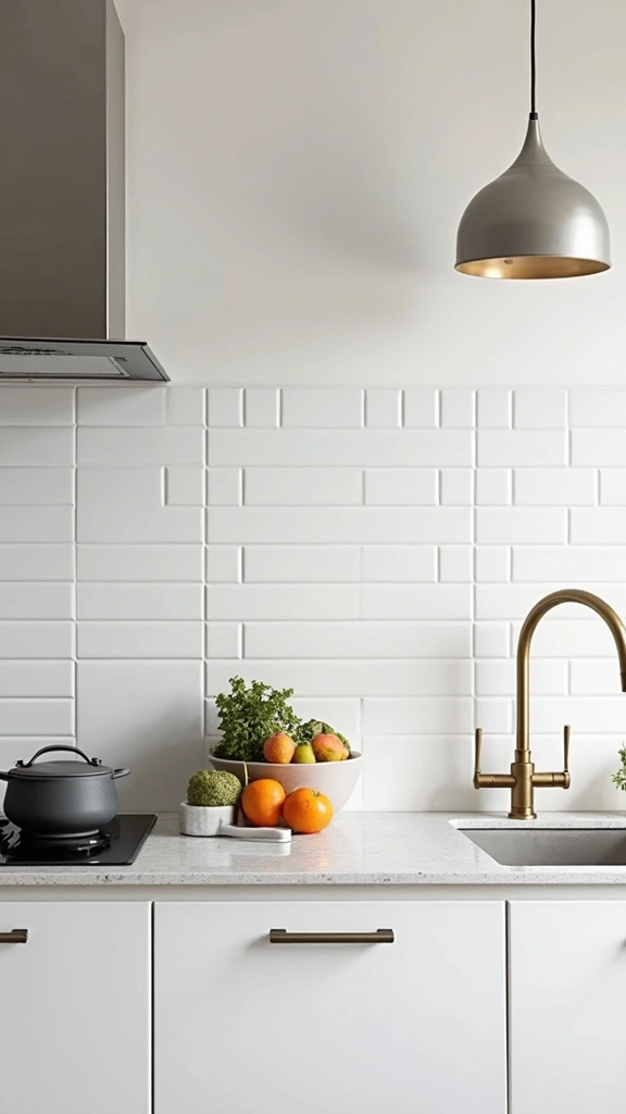 20 Modern Kitchen Tile Flooring Ideas That'll Make a Statement! - 19. Minimalist White Tiles