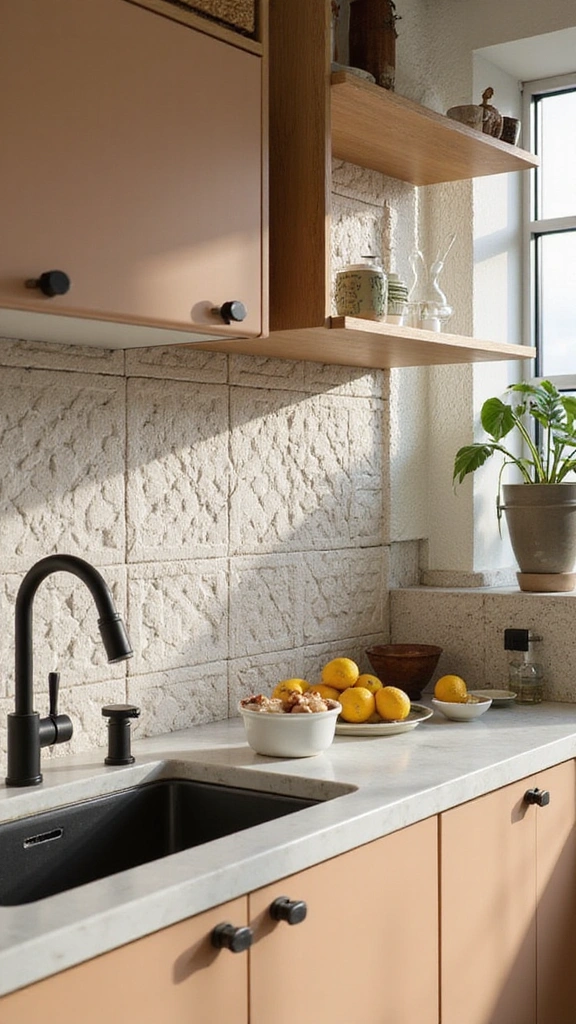 15 Elegant Neutral Kitchen Backsplashes That'll Make You Rethink Your Design! - 9. Textured Ceramic Tiles
