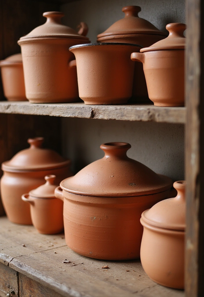 20 Unique Mexican Kitchen Decor Ideas That Will Make You Feel Like You're in Tulum! - 13. Terra Cotta Cookware