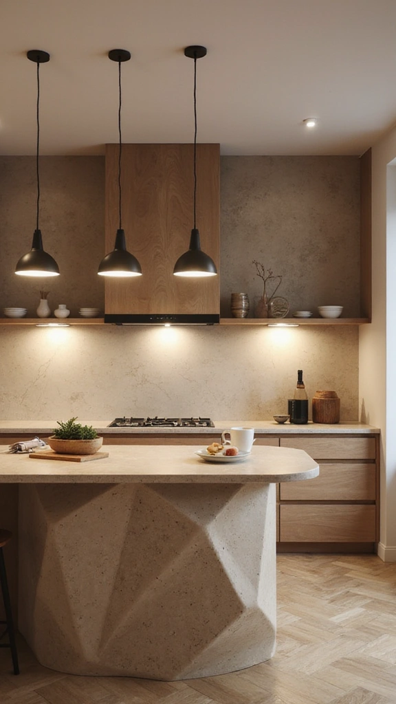 20 Beautiful Modern Minimalist Kitchen Ideas for a Clutter-Free Look - 11. Use Pendant Lighting as Focal Points