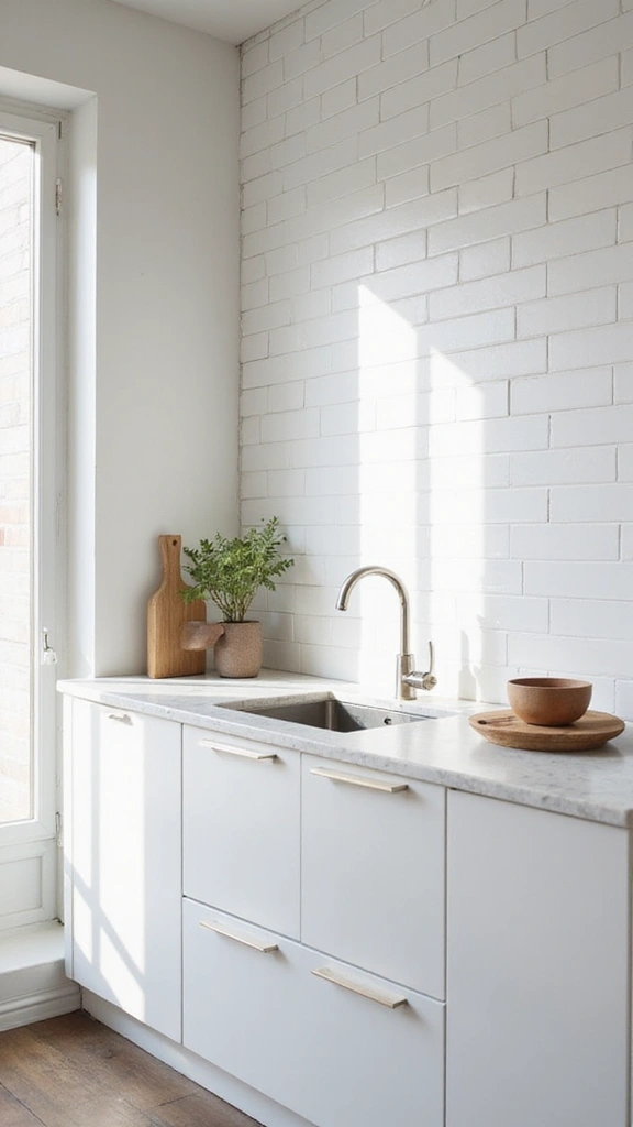 15 Elegant Neutral Kitchen Backsplashes That'll Make You Rethink Your Design! - 1. Subtle Matte White Tiles