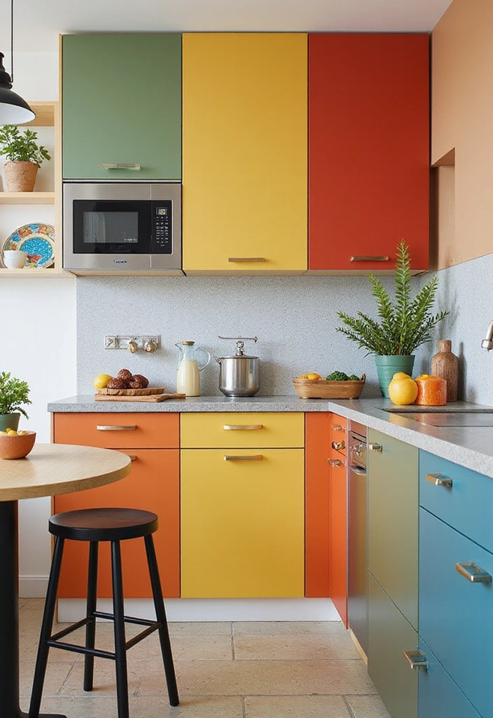 22 Innovative Small Kitchen Layouts That Will Maximize Your Cooking Area! (#11 Is a Must-See!) - 17. The Color-Blocking Technique