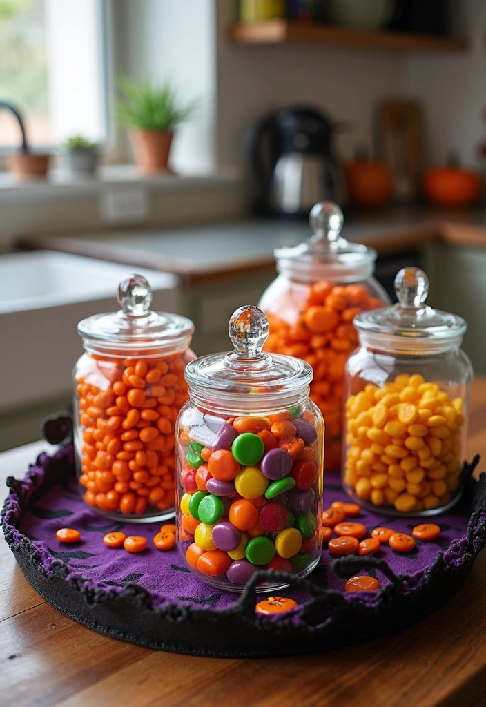 20 Family-Friendly Halloween Kitchen Decor Ideas for a Spooktacular Celebration! - 9. Treat-Themed Candy Stations