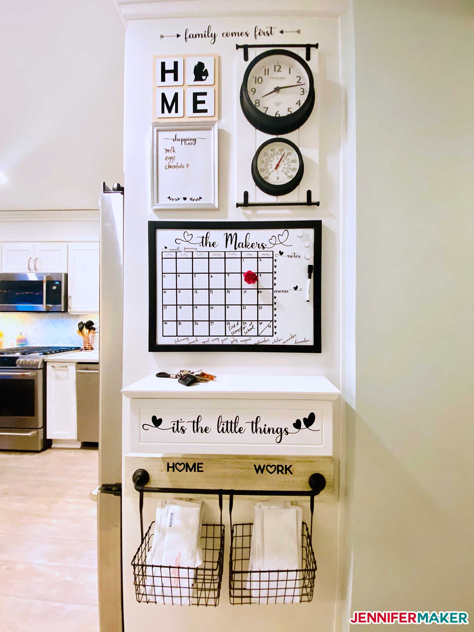 22 Chic Kitchen Command Center Designs for a Modern and Sleek Look! - 1. Cozy Wall-Mounted Command Center