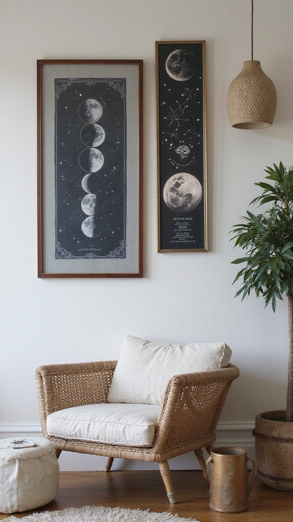 15 Enchanting Witchy Kitchen Ideas That Will Make You Feel Like a Spellcaster! - 5. Moon Phase Wall Art: Celestial Inspiration