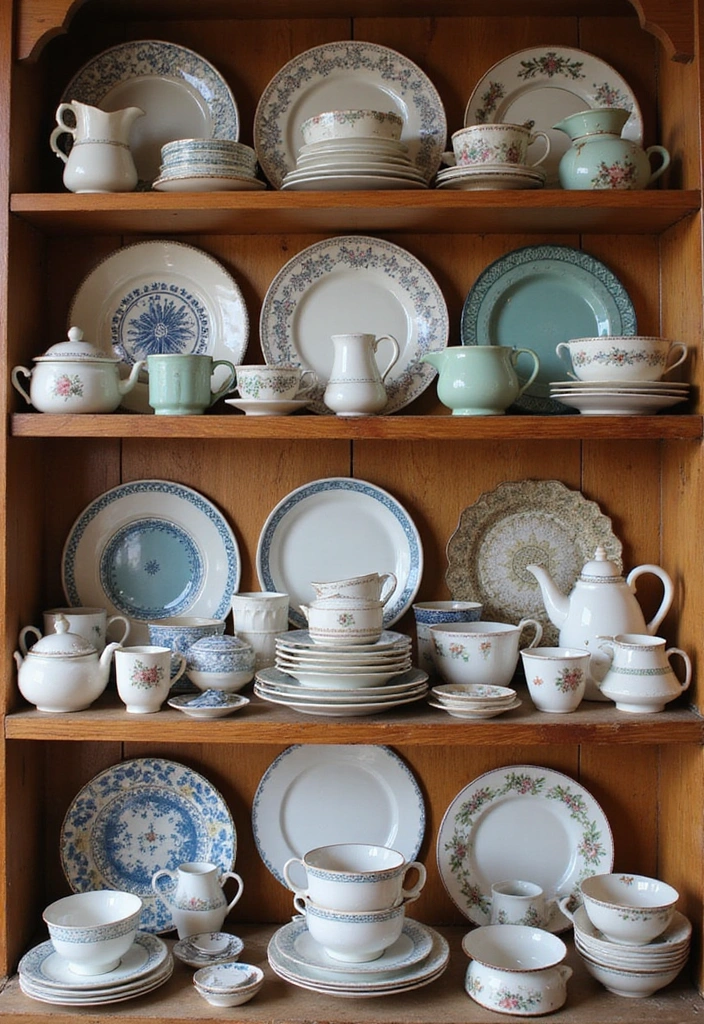 20 Apothecary Aesthetic Kitchen Ideas That'll Transform Your Cooking Space! - 8. Mismatched Dishware