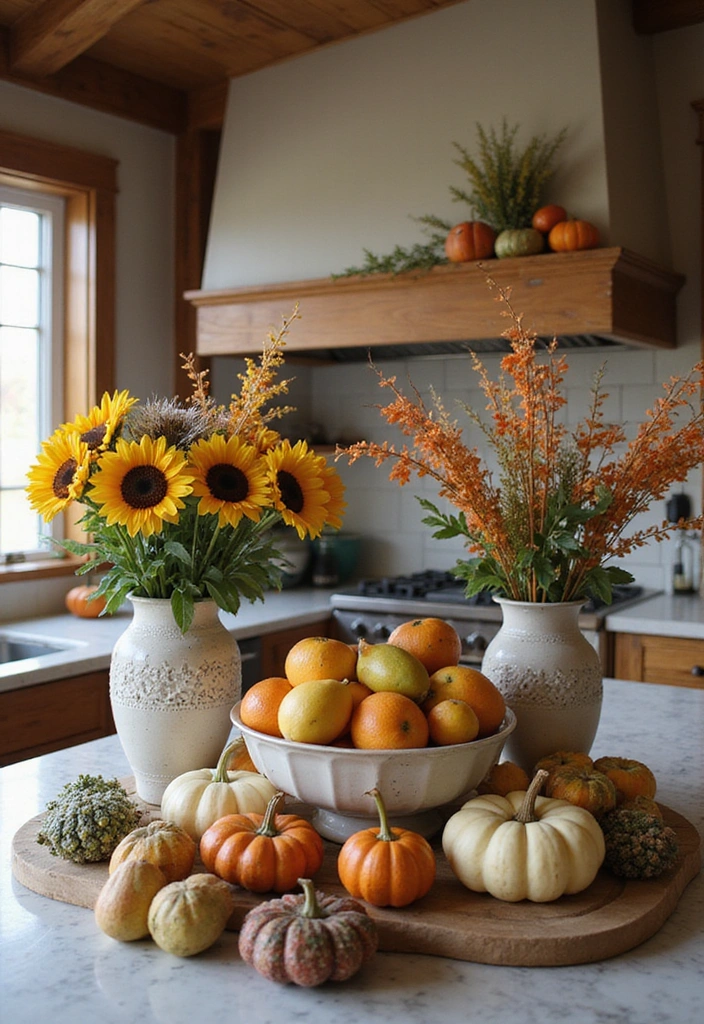 25 Stunning Fall Kitchen Decor Ideas That Will Make You Fall in Love with Autumn! - 19. Decorative Bowls and Vases