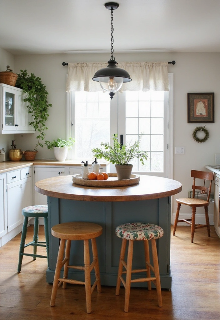 25 Stunning Rustic Farmhouse Kitchen Islands You’ll Wish You Had! - 17. Farmhouse Islands with Unique Shapes