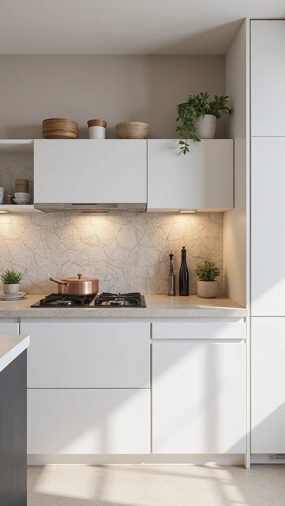 20 Beautiful Modern Minimalist Kitchen Ideas for a Clutter-Free Look - 16. Artistic Tile Choices