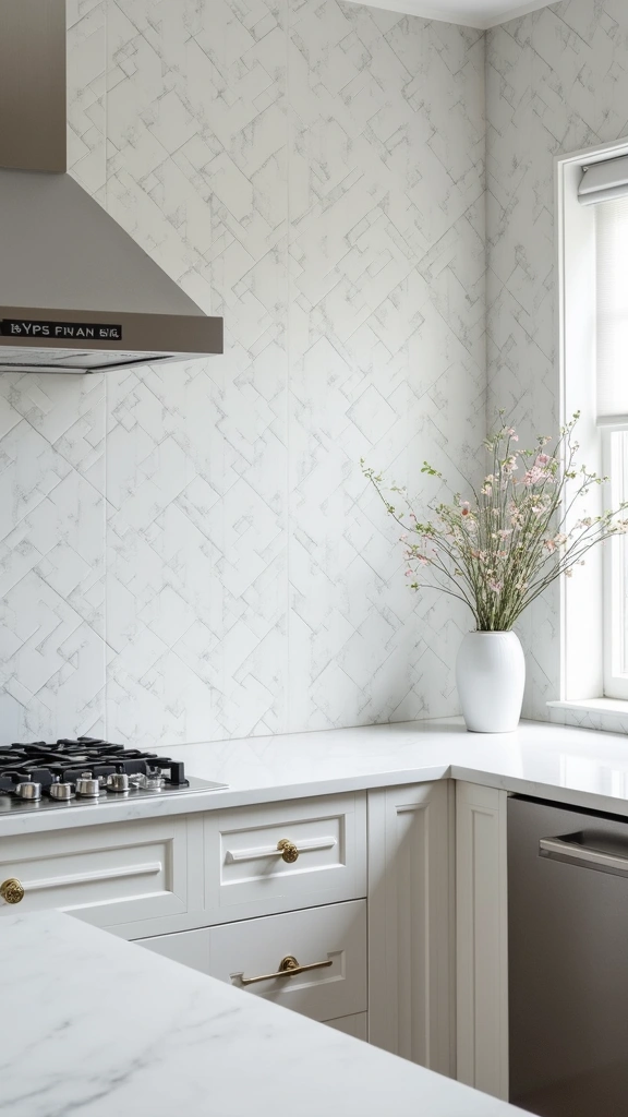 25 Stylish White Kitchen Backsplash Ideas That Will Upgrade Your Space Instantly! - 9. White Marble Mosaic Tiles