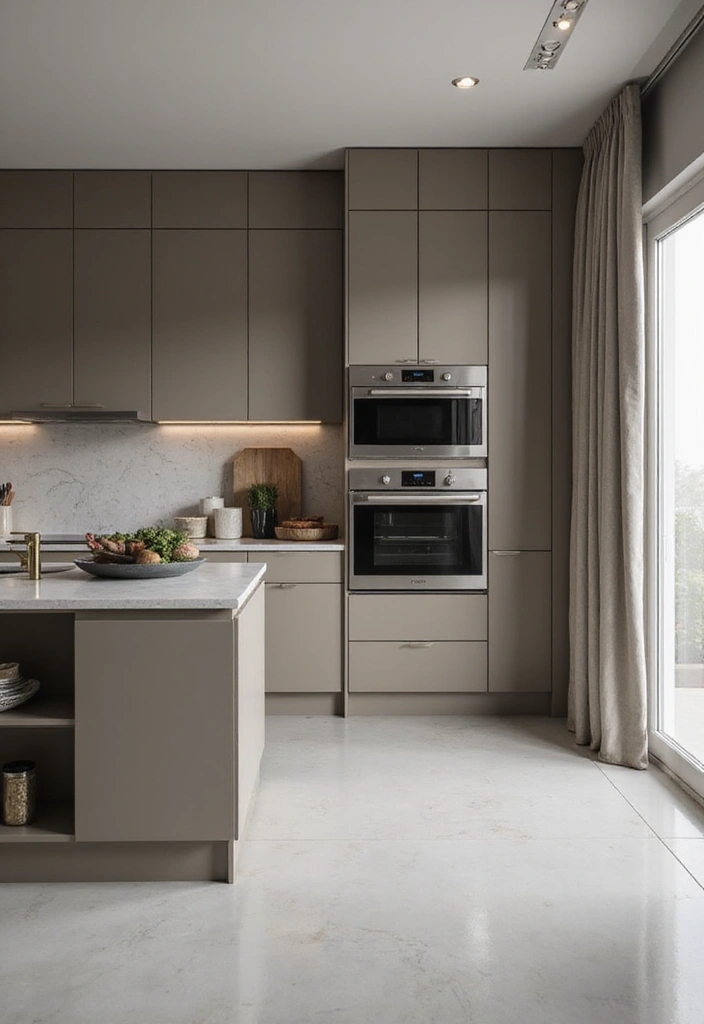 20 Sleek Kitchens with Built-In Appliances That Blend Beautifully - 6. Monochromatic Magic