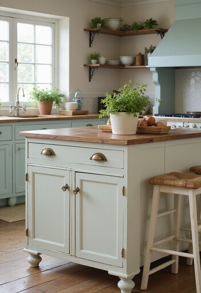 25 Stunning Rustic Farmhouse Kitchen Islands You’ll Wish You Had! - 4. Vintage Farmhouse Charm